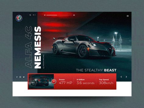 Alfa 4c, Unique Website Design, Car Advertising Design, 달력 디자인, Graphic Design Ads, Daily Ui, Website Design Layout, Creative Graphic Design, Car Advertising