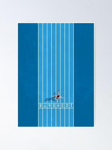 "Push Your Limits " Poster by The-Drone-Man | Redbubble Track And Field Illustration, Vintage Running Poster, Athlete Poster Design, Running Poster Design, Sports Day Flyer, Running Graphic Design, Track Illustration, Aerial View Illustration, Sports Day Poster