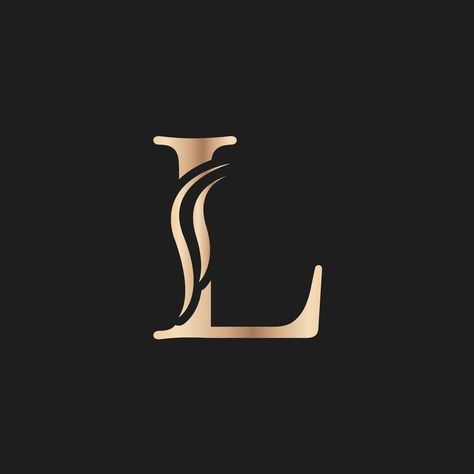 L Letter Logo Design, Letter L Logo Design Ideas, Letter L Monogram Art, Letter Logo Design Alphabet Style Gold, Luxury Designer Jewelry With Gold-tone Logo Lettering, Gold Drawing, Alphabet Style, Letter L, Beautiful Logos