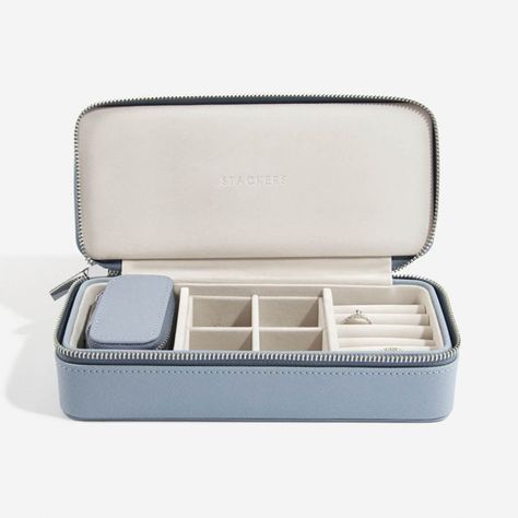 Travel Jewellery Box, Dusky Blue, Jewelry Roll, Jewellery Box Making, Travel Jewelry Box, Travel Jewelry Case, Holiday Jewelry, Velvet Material, Travel Jewelry