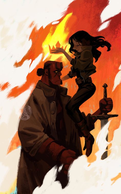 Mingjue Helen Chen, Hellboy Art, Hell Boy, Chara Design, Mike Mignola, Man Vs, Urban Fantasy, Awesome Art, Character Design References