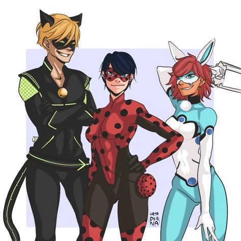 Cat Noir, Ladybug & Bunnix · Alix Kubdel · Miraculous Ladybug · Artwork by Diddy00 Ladybug E Catnoir, Marinette Et Adrien, Miraculous Ladybug Oc, Miraculous Ladybug Chat Noir, Miraculous Ladybug Memes, Miraculous Ladybug Wallpaper, Marinette And Adrien, Miraculous Ladybug Fanfiction, Super Cat