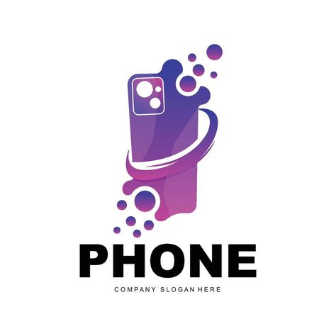 Smartphone Logo, Communication Electronics Vector, Modern Phone Design, For Company Brand Symbol Mobile Logo Design Ideas, Phone Store Logo, Phone Shop Logo, Mobile Store Logo, Mobile Shop Logo, Phone Logo Design, Phone Service Logo, Logo Communication, Mobile Illustration