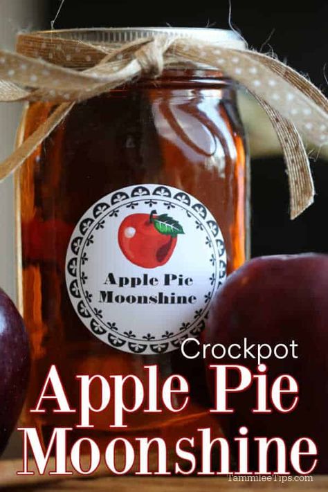 Crock Pot Apple Pie, Crockpot Apple Pie, Make Moonshine, Apple Pie Moonshine Recipe, How To Make Moonshine, Moonshine Recipe, Apple Pie Moonshine, Cocktail Vodka, Adult Beverages Recipes