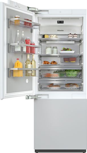 Miele Fridge, Miele Refrigerator, Panel Ready Refrigerator, Miele Kitchen, Refrigerator Panels, Smart Refrigerator, Slide Out Shelves, Miele Appliances, Counter Depth Refrigerator