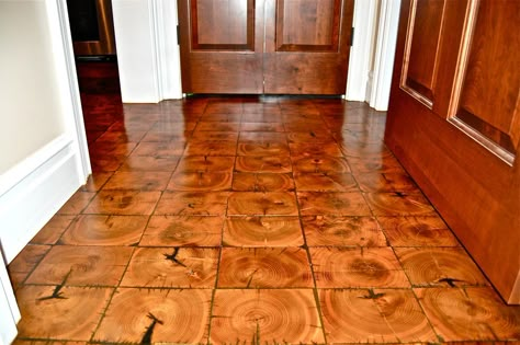 End Grain Flooring, Wood Block Flooring, Pallet Floors, Wood Floor Finishes, Yellow House, Traditional Tile, Unique Flooring, Wooden Floors, Tile Flooring