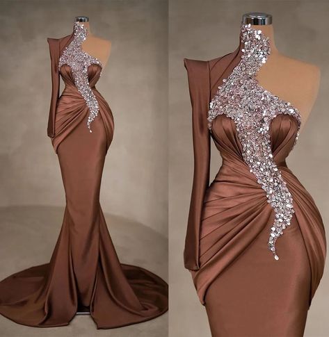 Brown Prom Dress, Prom Dresses High Neck, High Neck Evening Gown, Brown Prom Dresses, Plus Size Ball Gown, Lace Princess Wedding Dresses, Dresses High Neck, High Neck Prom Dress, Gala Outfit