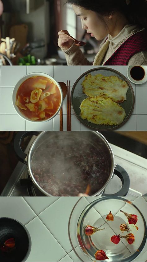 Korean Film Photography, Food In Film, Kdrama Cinematography Aesthetic, Cooking Cinematography, Filmography Aesthetic, Storytelling Photography Series, Little Forest Movie, Short Film Aesthetic, Food Cinematography