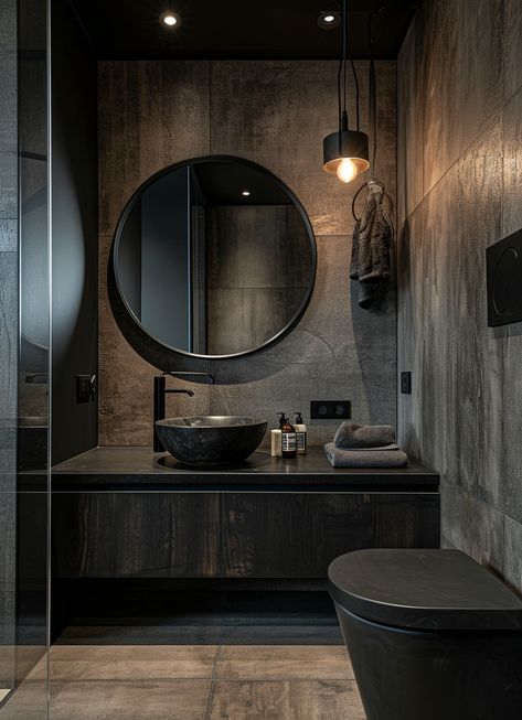 The 28 Secrets Behind Rustic Bathroom Design All Black Bathroom, Rustic Bathroom Design, Hotel Bathroom Design, Best Bathroom Paint Colors, Black Faucet Bathroom, Rustic Bathroom Ideas, Woodland Retreat, Black Bathroom Decor, Bathroom Design Black