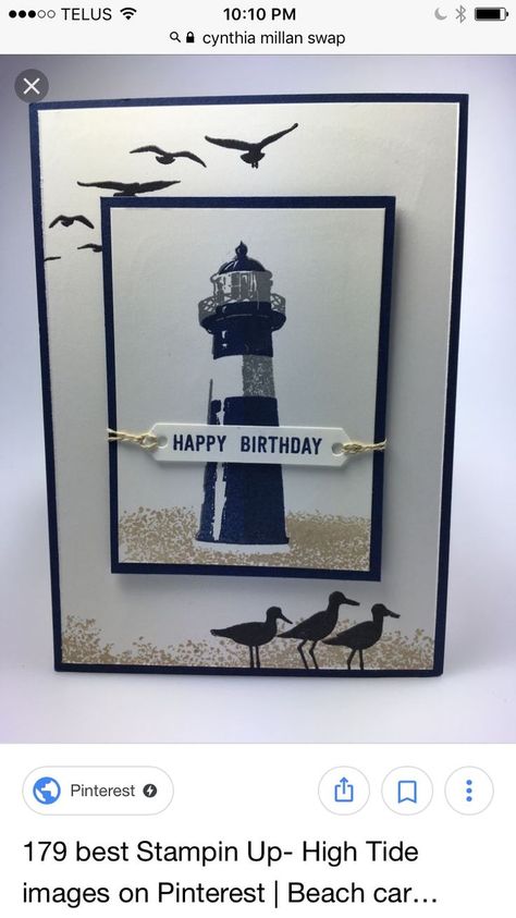 Cards lighthouse Enchanted Ocean, Gs Fb, Lighthouse Cards, Nautical Cards, Beach Cards, Masculine Birthday Cards, Boy Cards, Birthday Cards For Men, High Tide