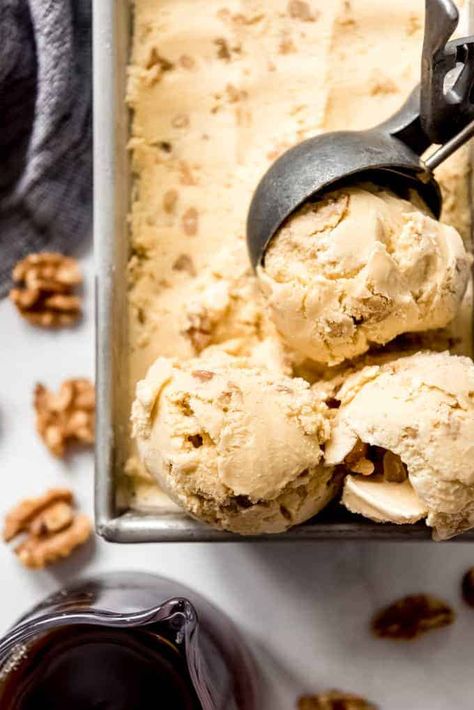 Maple Walnut Ice Cream Recipe, Ice Cream Recipe No Churn, Peanut Butter Ice Cream Recipe, Maple Walnut Ice Cream, Walnut Ice Cream, Cuisinart Ice Cream, Cuisinart Ice Cream Maker, Butter Pecan Ice Cream, Butter Ice Cream