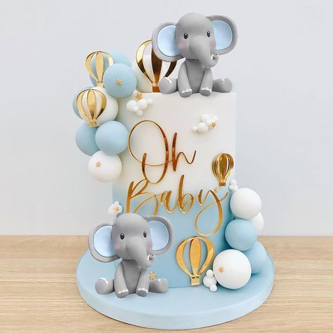 Elephant Cake Decoration with Mini Elephant Oh Baby Cake Topper Blue White Pearl Balls Hot Air Balloon for Baby Shower Boy Elephant Theme Birthday Party Supplies (BLUE) : Amazon.ca: Grocery & Gourmet Food Elephant Theme Birthday Party, Pink Elephant Cake, Blue Baby Shower Cake, Elephant Baby Shower Theme Boy, Elephant Birthday Cakes, Baby Elephant Cake, Oh Baby Cake, Baby Shower Cake Designs, Baby Birthday Party Decorations