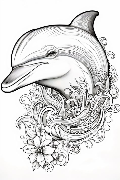 relaxation| adult coloring| mandala| relaxation| Dolphin Mandala, Dolphin Coloring Pages, Star Coloring Pages, Tattoo Zeichnungen, Color Book, Sun Moon Stars, Kids Art, Pyrography, Free Coloring Pages