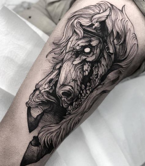 Pegasus Tattoos, Zombie Horse, Pegasus Tattoo, Zombie Tattoo, Deer Skull Tattoos, Tattoo Perna, Unicorn Tattoo, Zombie Tattoos, Horse Tattoo Design