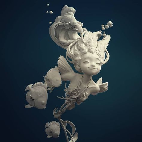 Alina Ivanchenko (@sirin.digital) • Instagram photos and videos Sea Princess, Digital Sculpting, Digital Sculpture, Plaster Sculpture, Art Video, Your Message, Human Anatomy, Zbrush, Artist Art