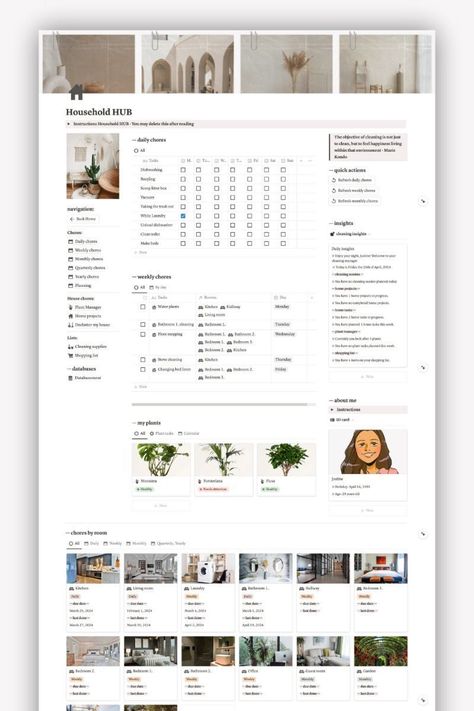Aesthetic Notion Cleaning Planner: A Digital Planner for Getting Organized onenotedigitalplanner #notion_template_aesthetic #notion_setup_aesthetic_dashboard. Notion Household, Clean And Organized Home, Household Cleaning Schedule, Cleaning Schedule Templates, Cleaning Checklist Template, Planner Minimal, Life Planner Organization, Aesthetic Notion, Cleaning Planner