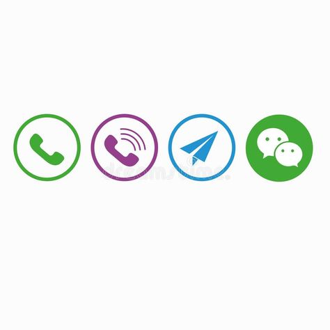 Round media icons. WhatsApp Viber Telegram WeChat #Sponsored , #SPONSORED, #Affiliate, #icons, #WeChat, #Telegram, #media Whatsapp Illustration, Media Icon, Brochure Template, Stock Vector, Media