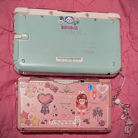 first post! Decorated my 3ds' that I have!
#3ds #nintendo #sticker #deco #inspo #cute #aesthetic #case #pink #blue #mint #stickerdeco #kawaii Decorated Nintendo Ds, 3ds Decoration, Nintendo 3ds Aesthetic, 2ds Aesthetic, 3ds Aesthetic, Pink 3ds, Ds Aesthetic, Nintendo Ds Case, 3ds Case