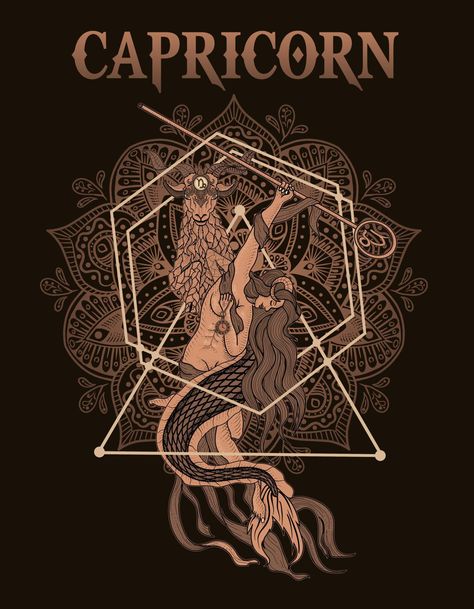 Capricorn Illustration, Capricorn Zodiac Symbol, Capricorn Art, Capricorn Tattoo, Zodiac Killer, Tattoo Shirts, Capricorn Zodiac, Room Deco, Zodiac Art