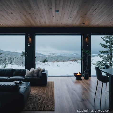 Cozy Norwegian Archipelago House in a Snow Storm | Stable Diffusion Online Norwegian Cabin Interior, Norway House Interior, Norwegian Cabin, Norwegian Home, Norway House, Norwegian House, The Perfect House, Perfect House, Future Home Ideas