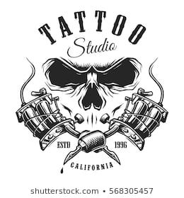 Vetores stock, imagens e arte vetorial de Tattoo Studio | Shutterstock Tattoo Studio, White, Black