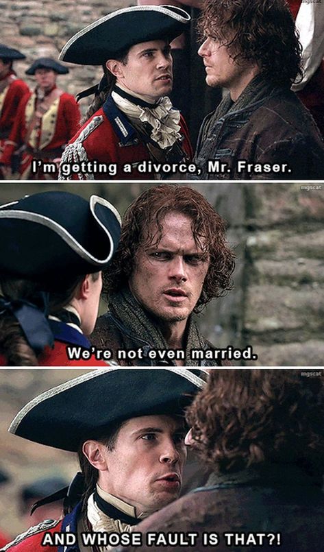 Outlander: Jamie & Lord John Grey Memes That Are Too Hilarious For Words Lord John Grey Outlander, Jamie Fraser Quotes, Outlander Funny, James Fraser Outlander, Outlander Quotes, Jaime Fraser, Lord John, Outlander 3, John Gray