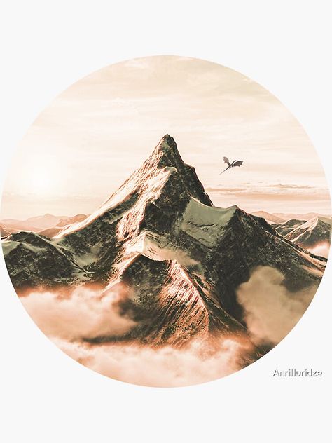 "Lonely mountain sticker " Sticker by AnriIluridze | Redbubble Misty Mountains Hobbit Art, Lord Of The Rings Mountain Tattoo, Lord Of The Rings Tattoo Watercolor, Lotr Mountains, Lotr Artwork, Triglav Mountain, The Lonely Mountain, Witch King Of Angmar, Lonely Mountain