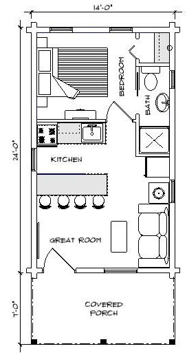 Small Narrow Apartment Layout, Livable Sheds Floor Plans, One Bedroom Apartment Ideas Floor Plans, Bunkie Plans, Small Cabin Kits, Small Log Cabin Kits, Tiny House Shipping Container, Small Cottage House Plans, Small Floor Plans