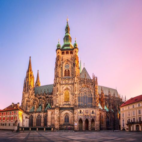 Minecraft Baroque, St Vitus Cathedral Prague, Saint Vitus, Prague Architecture, St Vitus Cathedral, St Vitus, Gothic Arch, German Architecture, Gothic Buildings