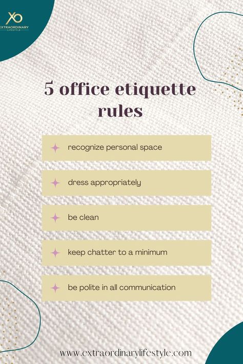 Office Etiquette Rules, Office Ettiquite, Office Rules Poster, Workplace Vocabulary, Workplace Etiquette, Office Etiquette, Professional Etiquette, Office Rules, Phone Etiquette