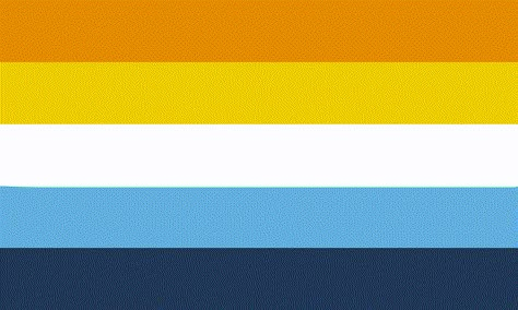 Aroace Flag, Blue And Yellow, The Rainbow, Flag, Rainbow, Orange, Yellow, Blue, White