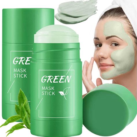 Green Tea Mask Stick, Green Tea Skin, Face Mask Skin Care, Mask Skin, Green Tea Mask, Skin Care Face Mask, Shower Skin Care, Affordable Skin Care, Mascara Facial