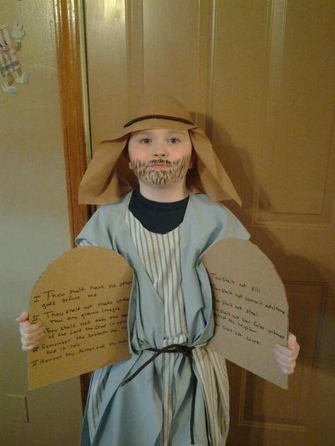 Moses costume Moses Costume Diy, Bible Characters Costumes, Bible Costumes For Kids, Diy Bible Character Costumes, Bible Character Costumes Kids, Moses Costume, Bible Character Costumes, Christian Costumes, Bible Costumes