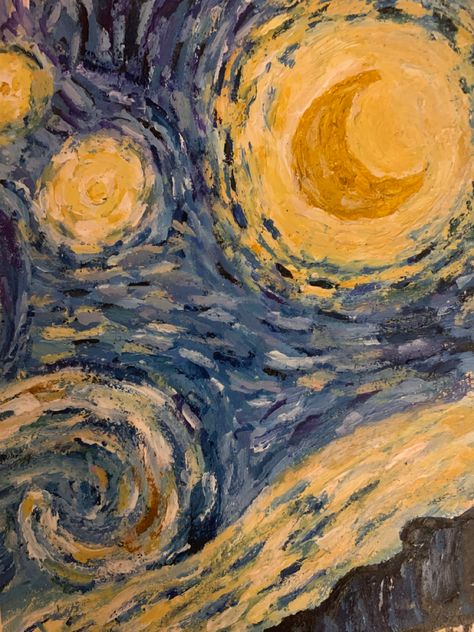 Oil Pastel Van Gogh, Starry Night Oil Pastel, Pastel Vans, Coquette Room, Inspiration Painting, Night Background, Oil Pastel Art, Call Art, Plastic Art