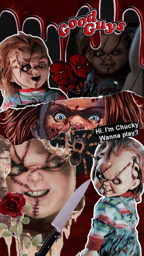 #chucky #brideofchucky #red #horror #horrormovies #horroraesthetic #horrormovie #halloween #halloweenaesthetic #halloweencollage #fall #fyp #fypshuffle #fyppppp #fy Chucky Wallpaper, Red Horror, Chucky Horror Movie, Chucky Halloween, Chucky Doll, Bride Of Chucky, Horror Movie Icons, Dark Souls Art, Soul Art