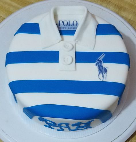 Polo shirt cake Shirt Cakes For Men, Polo Shirt Cake, Polo Cake, Cake Design For Men, Shirt Cake, 40th Birthday Cakes, Blue Cakes, Cakes For Men, Polo Shirt White