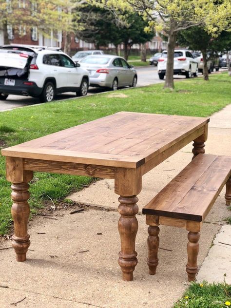 Turned Leg Dining Table, Turned Leg Table, Timeless Dining Table, Modern Farmhouse Dining Table, Turned Table Legs, Garden Tool Rack, Farmhouse Dining Room Table, Modern Farmhouse Dining, Pottery Barn Inspired