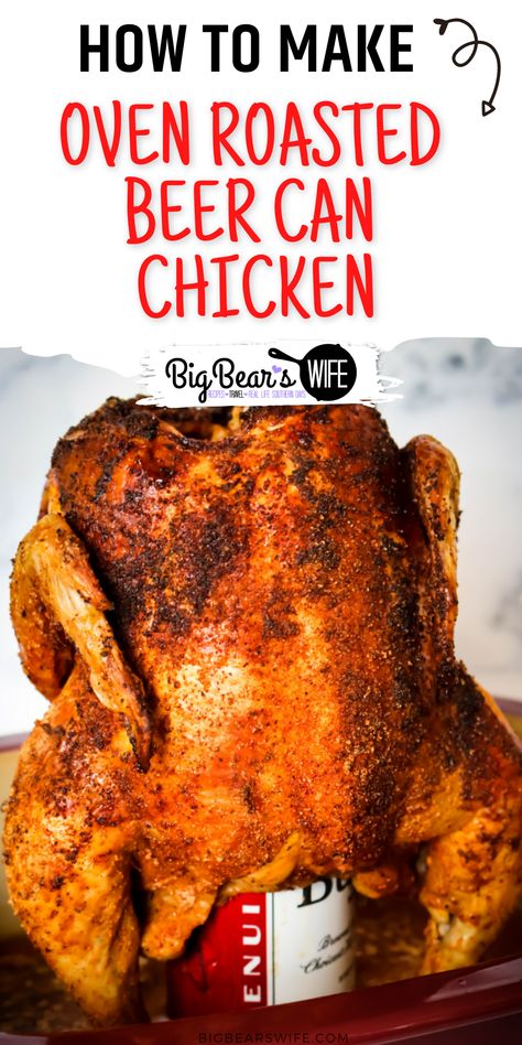 Beer Chicken Oven, Whole Chicken Recipes Oven, Baked Whole Chicken Recipes, Whole Baked Chicken, Chicken In The Oven, Chicken Oven, Can Chicken Recipes, Beer Chicken, Can Chicken