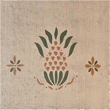 Primitive Wall Murals, Primitive Stencils Early American, Early American Stencils, How To Stencil A Wall, Colonial Stencils, Pineapple Stencil, Primitive Wallpaper, Wicker Basket Decor, Primitive Stencils