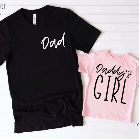 Father Daughter Matching Shirts, Outfit Pareja, Father Daughter Shirts, Anniversary Shirts, Daddy And Daughter, Mothers Gifts, Family Clothes, Country Clothes, Monogram T Shirts