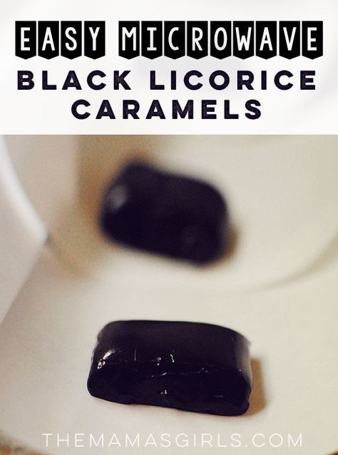 Licorice Caramels Recipe, Liquorice Recipes, Trim Healthy Recipes, Licorice Candy, Candy Recipes Homemade, Homemade Candy, Black Food, Black Licorice, Candy Fudge