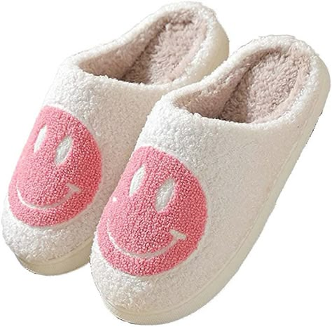 Amazon.com | FACAXEDRE Retro Smiley Face Slippers, Soft Plush Comfy Preppy Women Slippers, Smile Cushion Slides, Fluffy House Slippers for Men | Slippers Smile Face Slippers, Happy Face Slippers, Smiley Face Slippers, Cute Slides, Preppy Women, Indoor Outdoor Slippers, Retro Preppy, Preppy Shoes, Fluffy Slippers