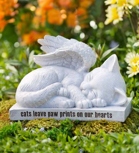 Cat Angel, Cat Loss, Memorial Statues, Cat Language, Pet Remembrance, Angel Cat, Cat Statue, Cat Memorial, Memorial Garden