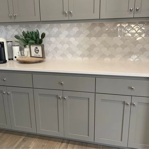 Scale Tile Backsplash, Fish Scale Tile Backsplash, Kitchen Splash Back, Fish Tiles, Kitchen 2021, Fish Scale Tile, Ceramic Mosaic, Best Floor Tiles, Ceramic Mosaic Tile