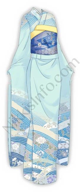 Anime Kimono Design, Artistic Clothes, Ocean Dress, Mermaid Sketch, Anime Kimono, Dress Design Drawing, Japan Outfit, Blue Kimono, Kimono Design