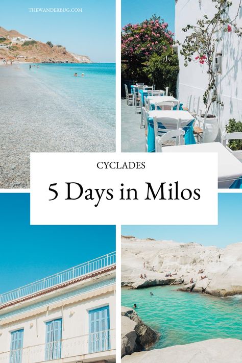 5 Days in Milos, Greece • The Wanderbug • Greece Travel Blog What To Wear In Greece, Greece Milos, Greece Packing, Best Beaches In Europe, Sarakiniko Beach, Greek Islands To Visit, Milos Greece, Best Greek Islands, Greece Itinerary