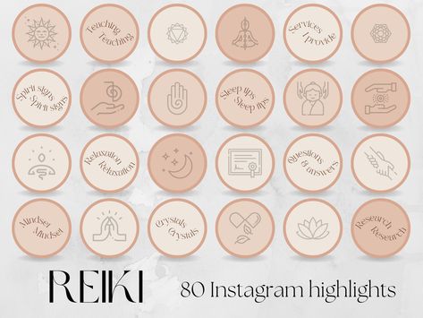 Excited to share the latest addition to my #etsy shop: 80 Reiki Master Social Media Story Highlight Covers | reiki healing, chakras tarot, crystals, energy healing business, spirituality mindful https://etsy.me/3RGiUv5 #pink #beige #storyhighlights #instagram #facebook Reiki Social Media Content, Reiki Instagram Feed, Reiki Logo Design, Spiritual Highlight Covers, Reiki Branding, Reiki Logo, Tarot Crystals, Healing Business, Reiki Business