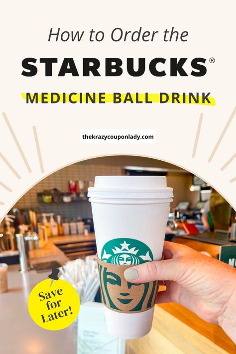 For years now, whenever I got a scratchy throat, I always ordered a Starbucks Medicine ball from the Starbucks secret menu. Eventually it was so popular that Starbucks added it to the official menu as the “Honey Citrus Mint Tea” on their Green Tea menu. The Krazy Coupon Lady dug deep and found everything you need to know about the Medicine Ball Starbucks drink, including how to order it, the Starbucks medicine ball copycat recipe, and the benefits of drinking it. Read on for the Starbucks hacks! Starbucks Copycat Medicine Ball, Starbucks Cold Remedy Tea, Starbucks Recipes Medicine Ball, Starbucks Sick Tea Sore Throat, Medicine Ball Starbucks Order, Medicine Tea Starbucks, Starbucks Tea Drinks For Colds, How To Order A Medicine Ball Starbucks, Medicine Ball Starbucks How To Order