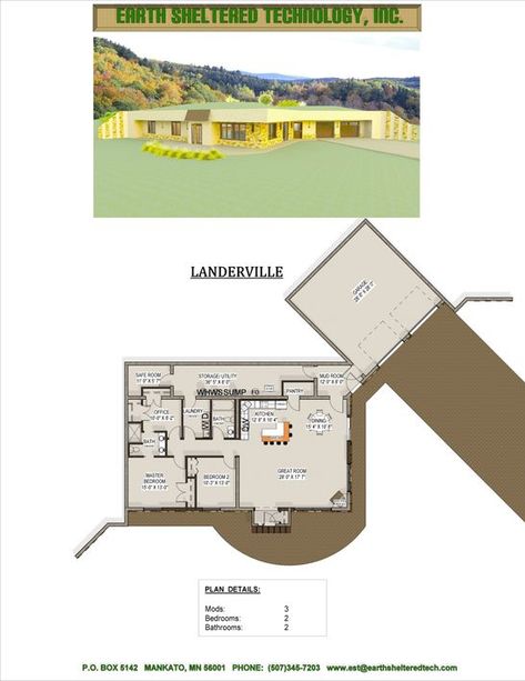 Earth Sheltered Technology - Earth Home, Floor Plans Berm House Plans, Bermed House, Earthship House, Berm House, Earthship Home Plans, Earthship Plans, Dogtrot House, Hobbit Homes, Earth Ship