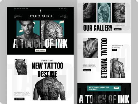 💪 Introducing Tattoo Studio - Premium Tattoo Artistry! 🎨  I’m thrilled to present my latest UI/UX design project: a stunning landing page for Tattoo Studio. This website design showcases the artistic brilliance and professional services of a top-tier tattoo studio. ��🌟Have a beautiful idea in mind? Let's collaborate! 📩 sahildobariya24@gmail.com Page Tattoo, Studio Website Design, Tier Tattoo, Ui Website, Studio Website, Great Tattoos, Website Designs, Landing Page Design, Professional Services